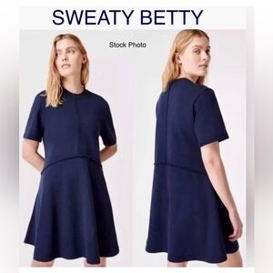 SWEATY BETTY NAVY BLUE REVIVE COTTON DRESS SIZE XL